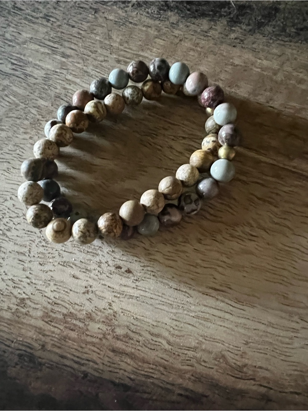 Natural Stone Beaded Stretch Bracelets in Multi Earth Tones